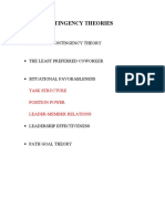 Contingency Theories: Fiedler'S Contingency Theory