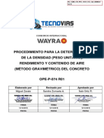 NL - 1200 - CN - PRC - WAY - QA - 000016 Proce. Densidad y Rendimiento de Concreto Fresco - Tecnovias Rev0