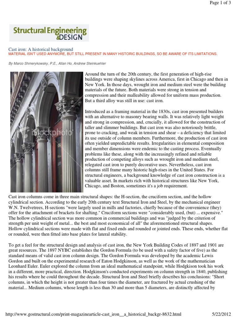 Cast Iron: Historical Use in Engineering | PDF | Cast Iron | Column
