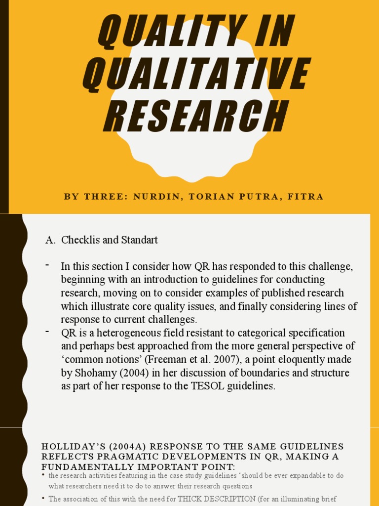 Quality Standards in Qualitative Research | PDF | Data | Academic ...