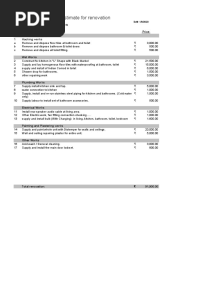 Renovation Quotation Template in