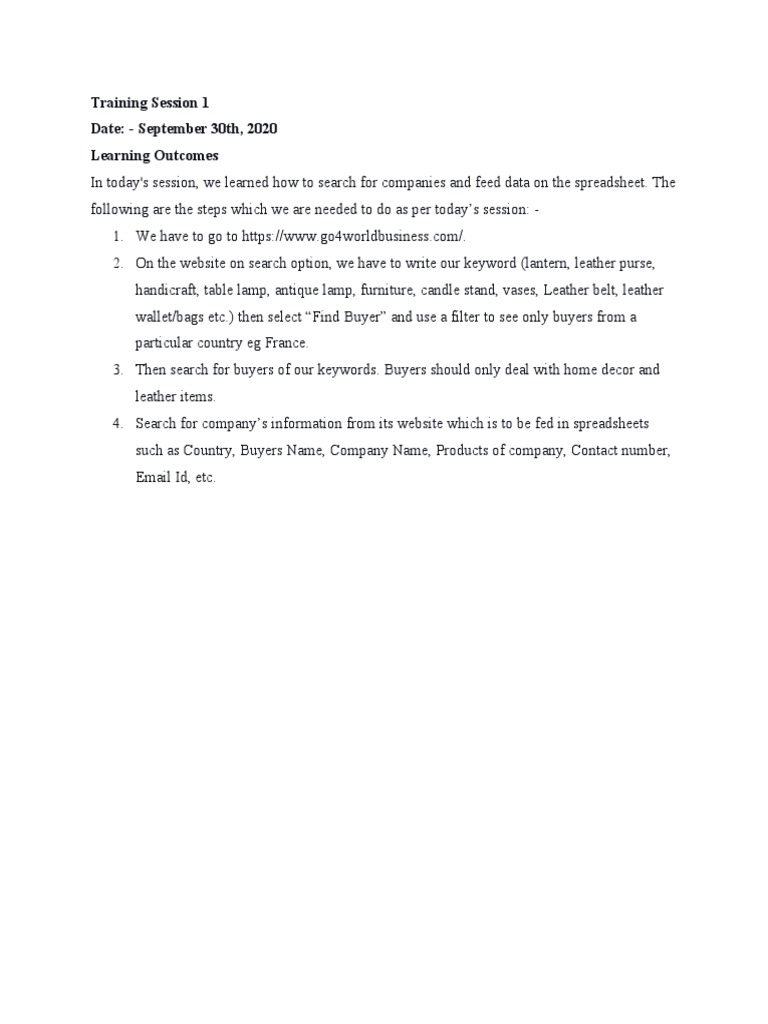 Training Session 1 | PDF | Career & Growth