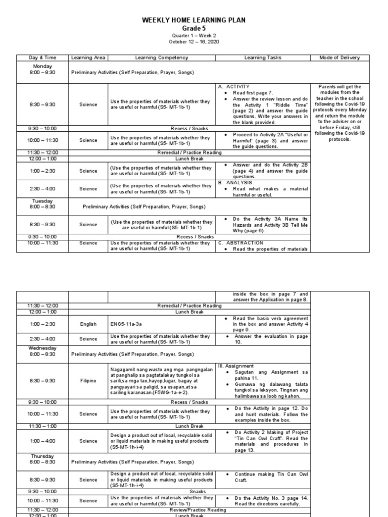weekly-home-learning-plan-grade-5-day-time-learning-area-learning