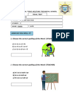 Cuarto Fourth Grade Final Test