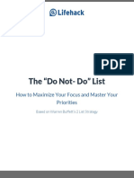 The "Do Not - Do" List