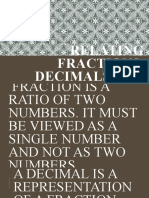 Relating Fractions, Decimals and Percent
