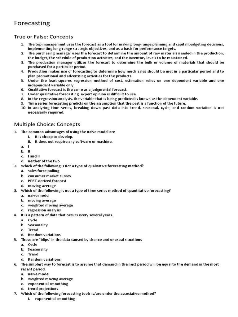 Forecasting & Budgeting Essentials | PDF | Forecasting | Cost Of Goods Sold