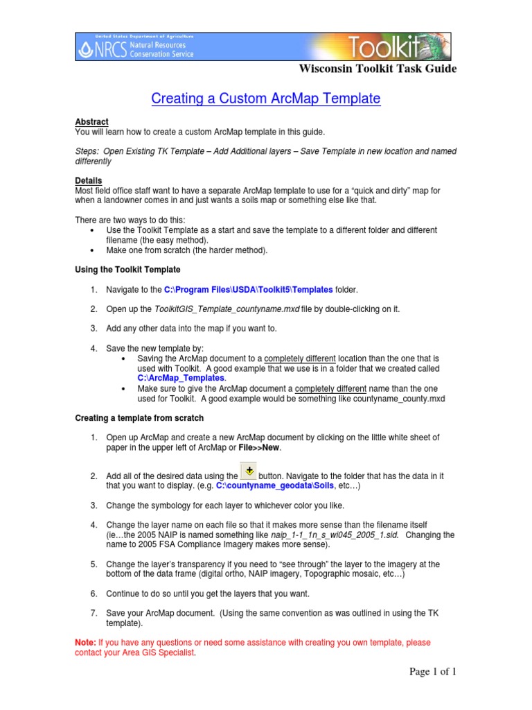 Custom ArcMap Template Creation Guide | PDF | Geographic Data And ...