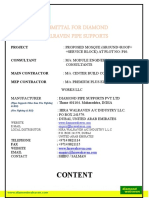 Submittal For Diamond Walraven Pipe Supports: Content