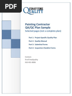 Painting Contractor QA/QC Plan Sample: Elected Pages (Not A Complete Plan)