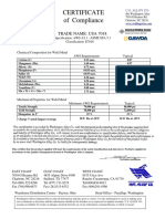 Certificate of Compliance: Trade Name: Usa 7018