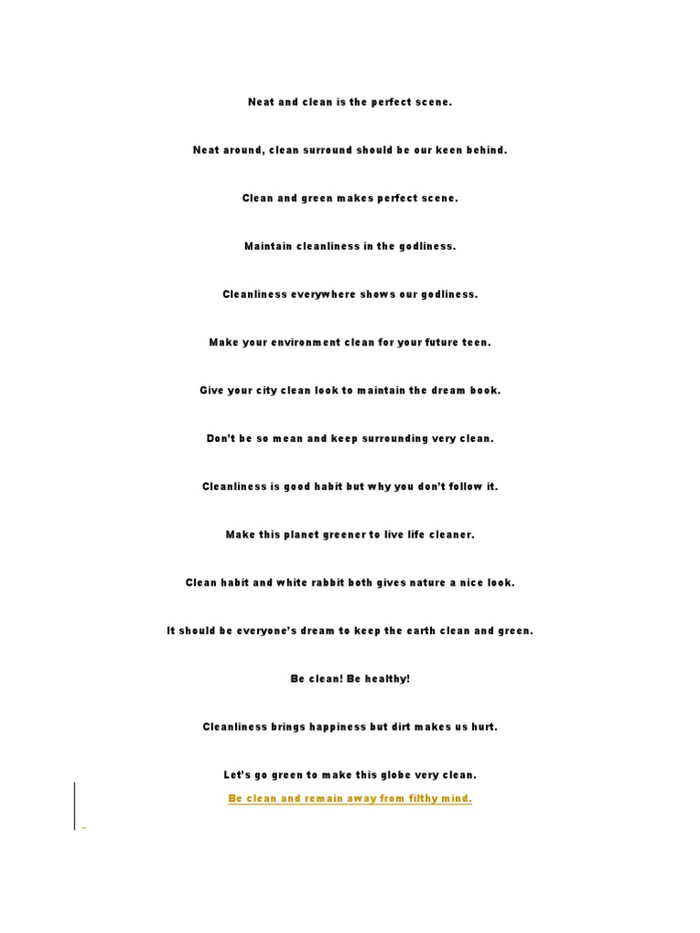 Importance of Cleanliness for Health | PDF | Public Health | Wellness