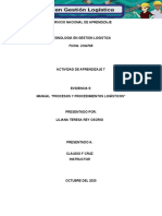 EVIDENCIA 5 MANUAL PROCESOS Y PROCEDIMIENTOS LOGÍSTICOS