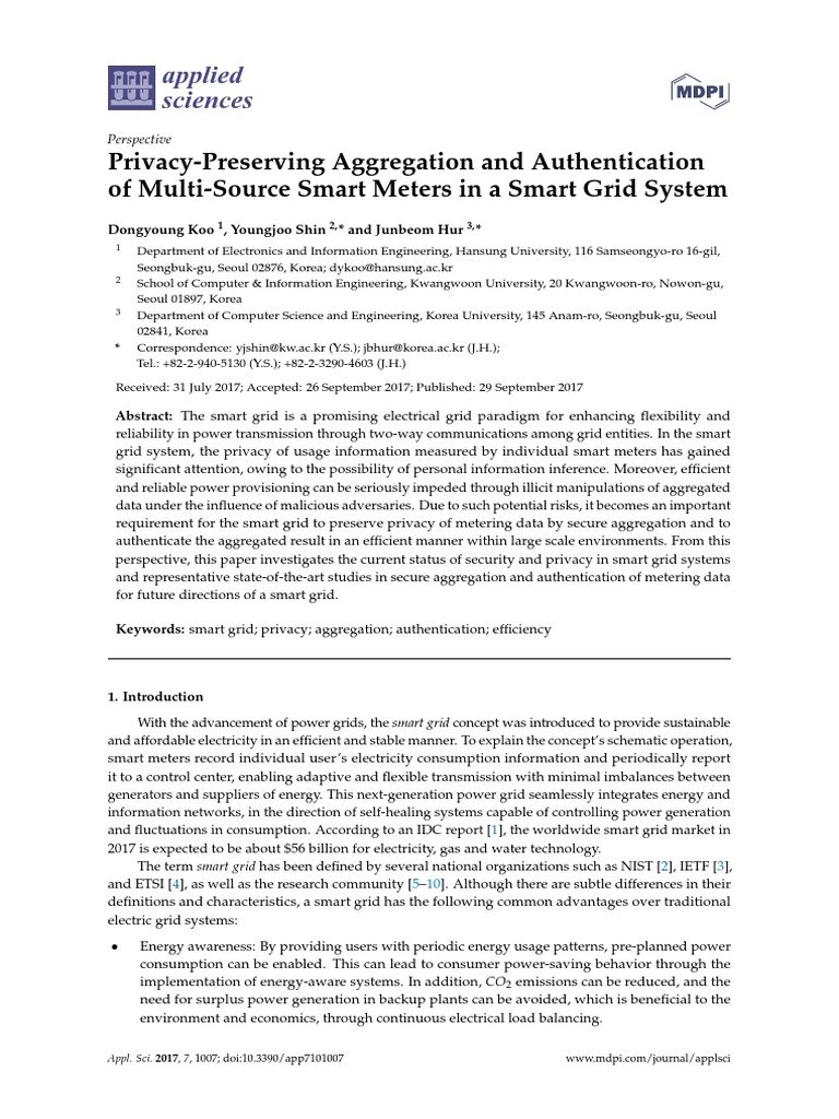 Privacy in Smart Grid Metering Data | PDF | Smart Grid | Electrical Grid