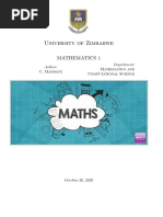 Mathematics One Notes PDF