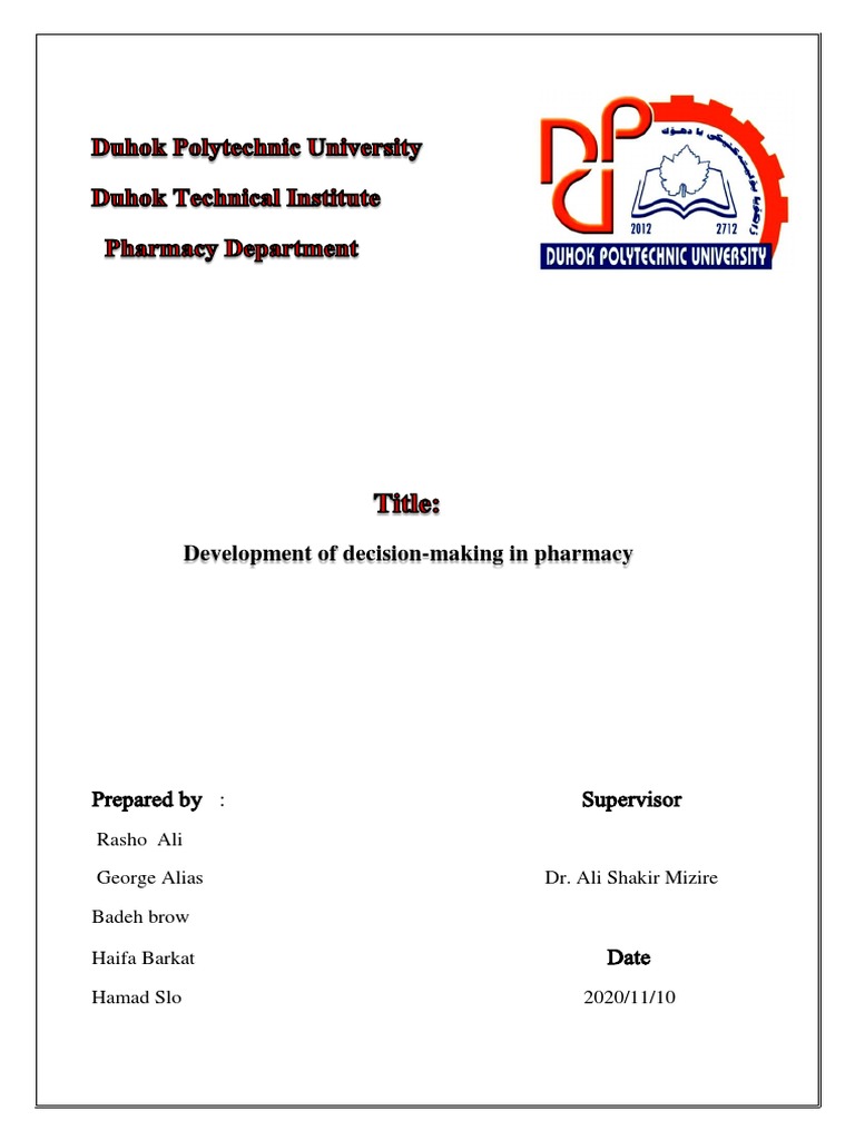 Development Of Decision Making In Pharmacy Pdf Pharmacy Critical