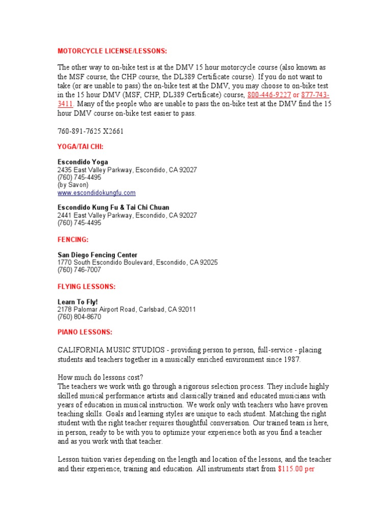 motorcycle license lessons