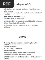 Privileges in SQL:: Allows Read Access To Relation, or The Ability To Query