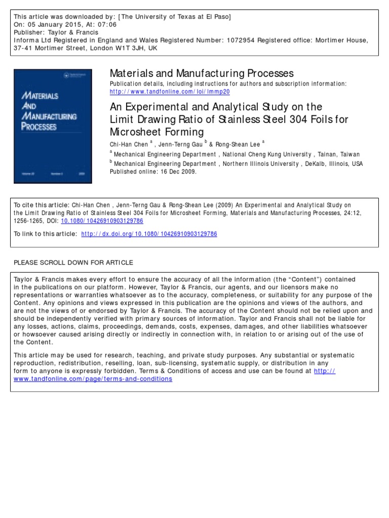 Materials and Manufacturing Processes | PDF | Heat Treating | Annealing ...