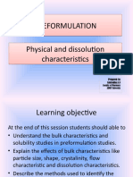 Preformulation Preformulation Physical and Dissolution Characteristics Physical and Dissolution Characteristics