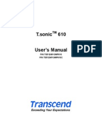 T.sonic 610 User's Manual: P/N TS512M/1GMP610 P/N TS512M/1GMP610C