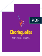 Purple Yellow Blue Orange Broom CLeaning Lady Professional Home Cleaners Business Card PDF