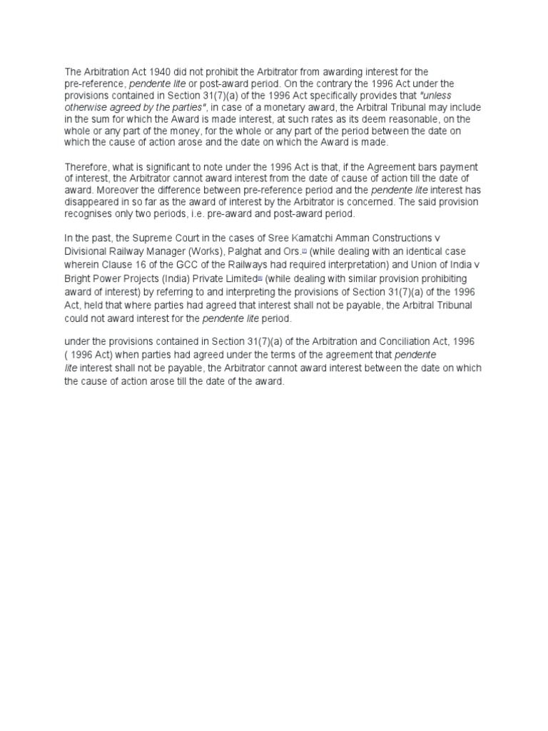 The Arbitration Act 1940 Did Not Prohibit The Arbitrator From Awarding ...