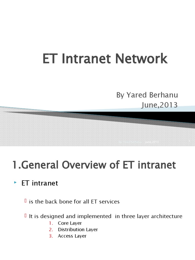ET Intranet | PDF | Cisco Systems | Router (Computing)