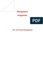 MS – 63: Product Management Programme