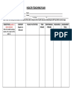 Health Teaching Plan Form