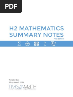 H2 Math Summary Notes Online PDF