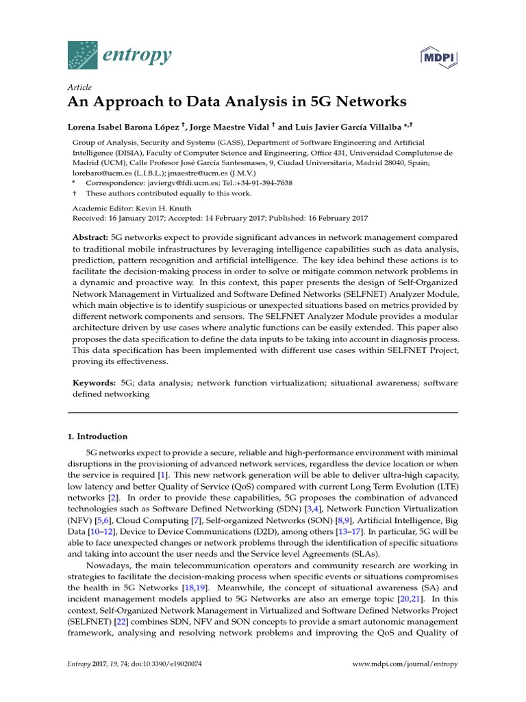 Data Analysis for 5G Network Management | PDF | Computer Network ...