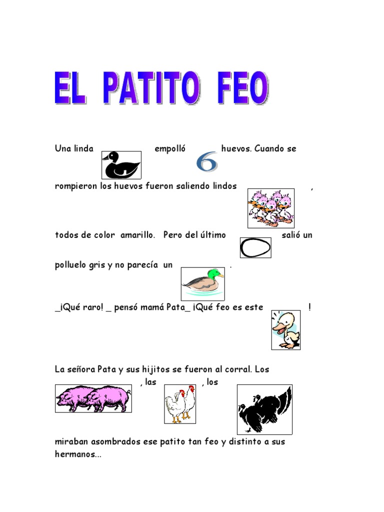 Pictogramas y lectura- Patito feo