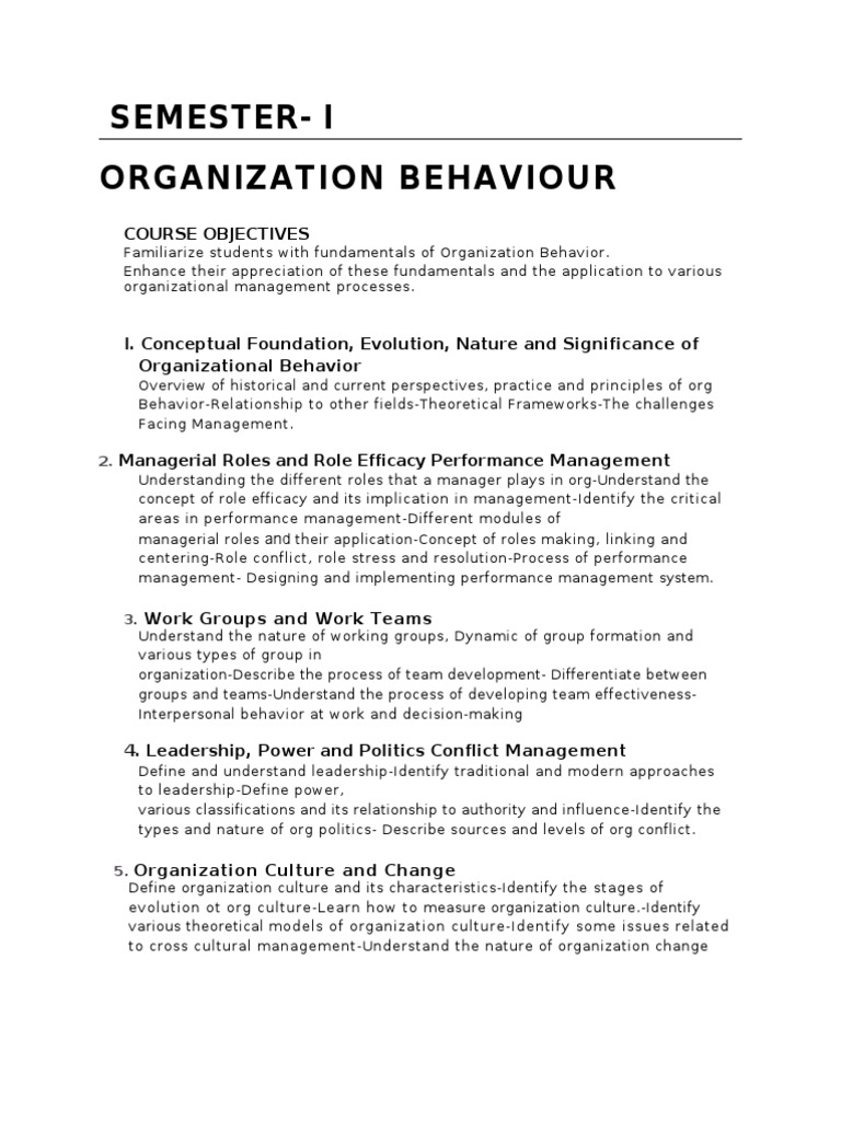 Organizational Behaviour | PDF | Organizational Behavior | Psychology