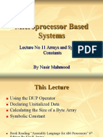11 Microprocessor Systems Lecture No 11 Arrays and Symbolic Constants