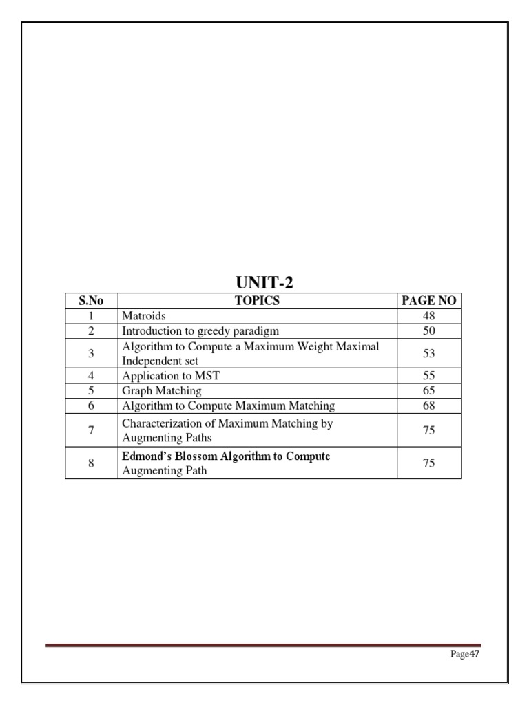 UNIT - 2 Advanced Algorithm PDF | PDF | Vertex (Graph Theory) | Vector ...