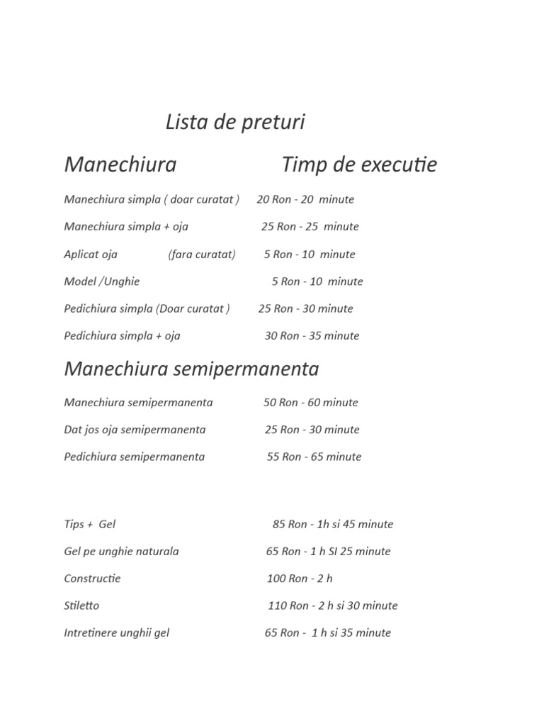 Lista de Preturi | PDF