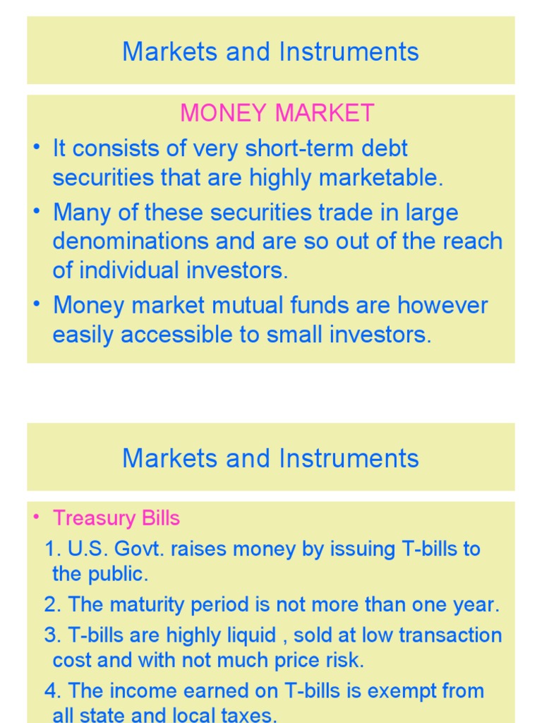 Overview of Financial Markets and Instruments | PDF | Stocks | Bonds ...
