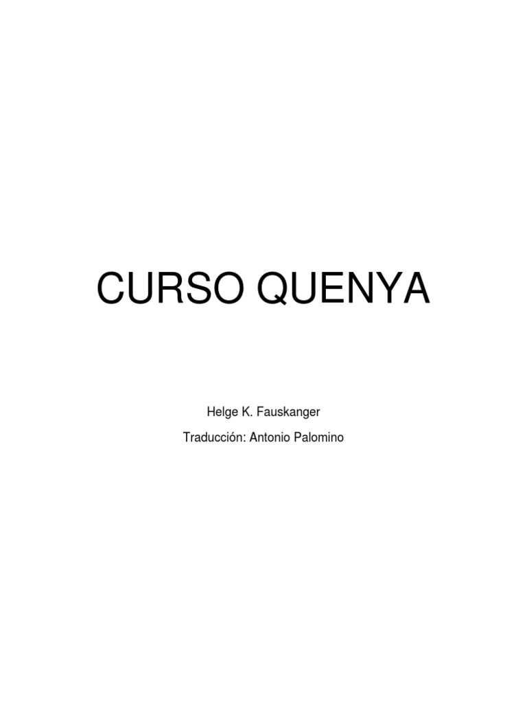 Curso Quenya PDF | PDF | Elf (Tierra Media) | J. R.