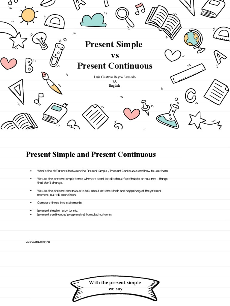 Present Simple vs Continuous Tenses Guide | PDF