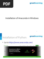 Installation of Anaconda in Windows