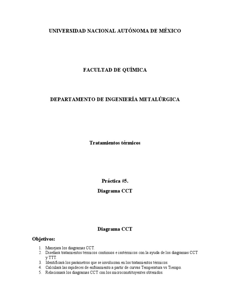 Uso de Diagramas CCT en Tratamientos Térmicos | PDF | Tratamiento a ...