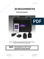 Acl 800 Megohmmeter: Operation Manual