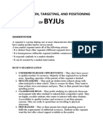 Byjus: Segmentation, Targeting, and Positioning OF