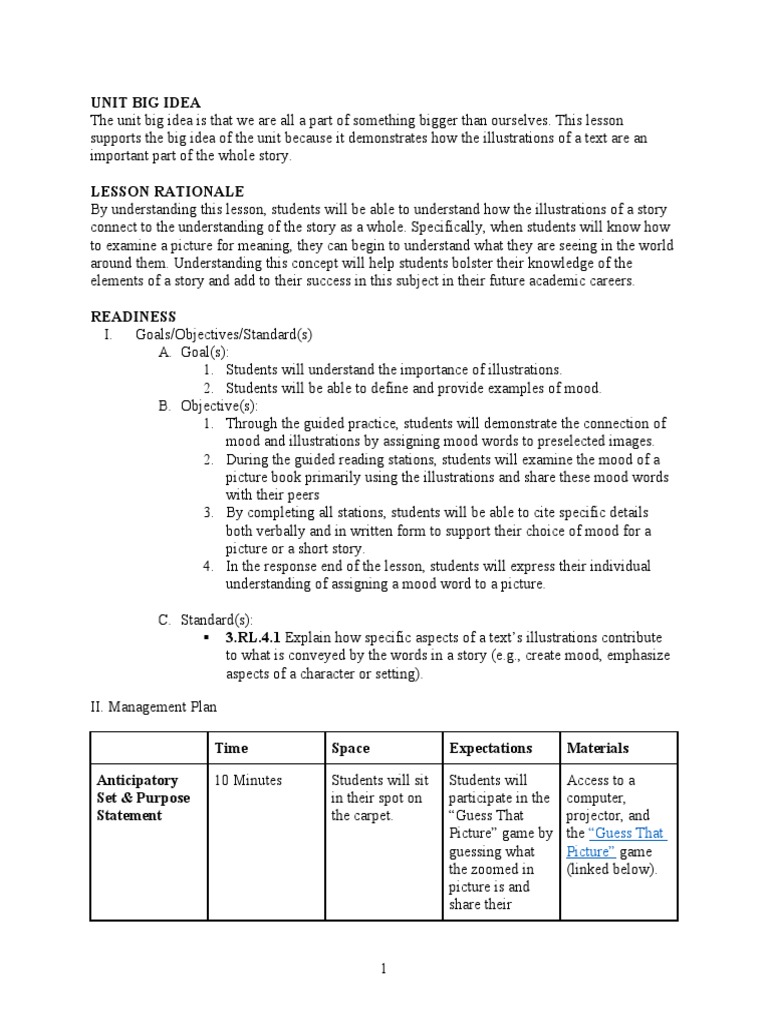 Literacy Methods Reading Lesson Plan | PDF | Cognition | Cognitive Science