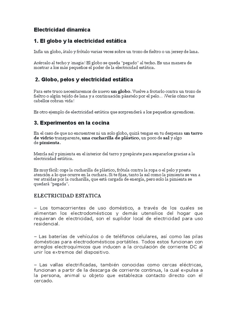 Electricidad Dinamica | PDF