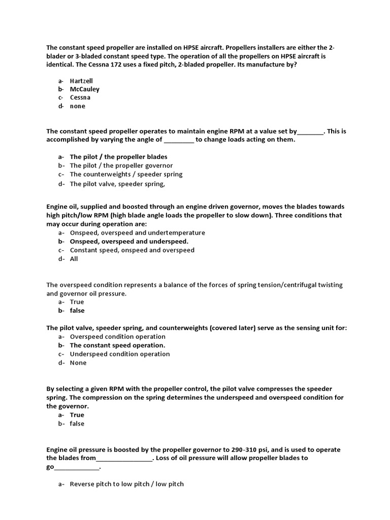 05 Cessna 100200 HPSE Propeller QUESTIONS PDF Rotating