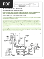 School of Maritime Studies Vels University Thalambur The Fuel Oil System For A Diesel Engine Internal Combustion Engine Procedure