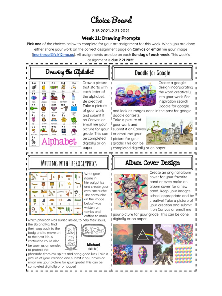 Week 11 Drawing Assignment Options | PDF