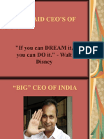 Highly Paid Ceo'S of India: "If You Can DREAM It, You Can DO It." - Walt Disney